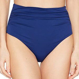 Ralph Lauren High Waist Shirred Sides Indigo Plus Swimsuit Bottoms Bikini 16 XL